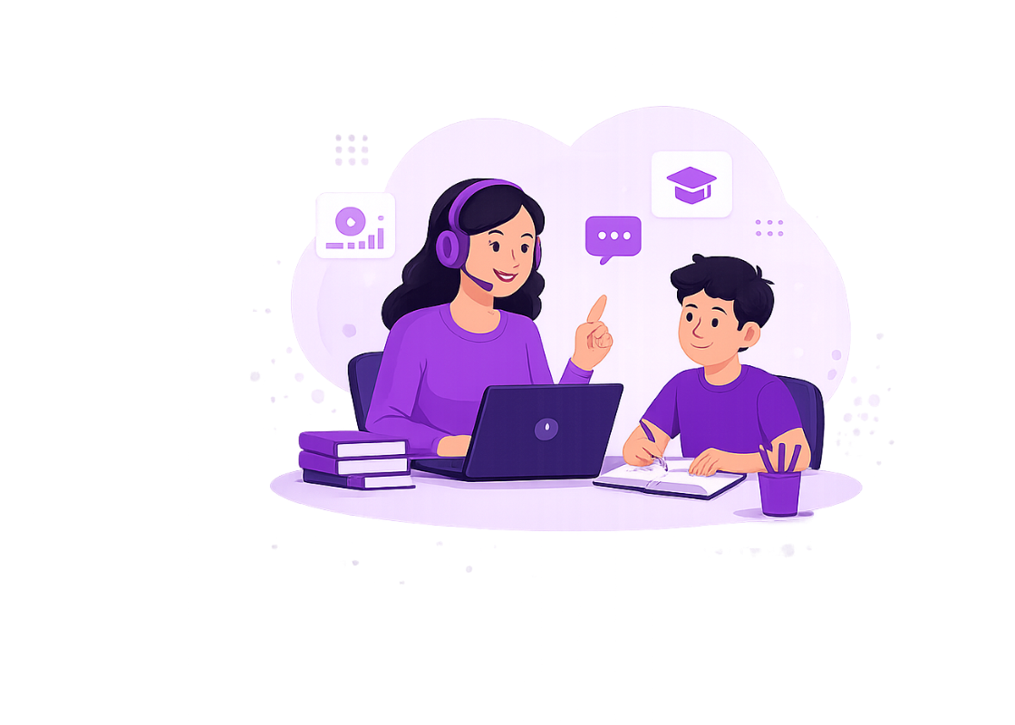 Online one-to-one tuition with a Teechly teacher